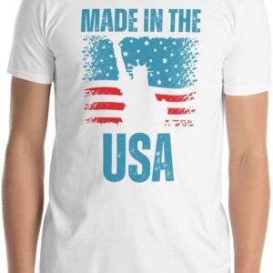 4th of July Made in The USA Men\u2019s Women's Short Sleeve Graphic