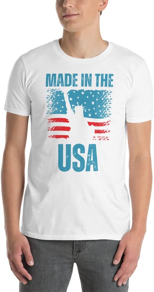 4th of July Made in The USA Men\u2019s Women's Short Sleeve Graphic