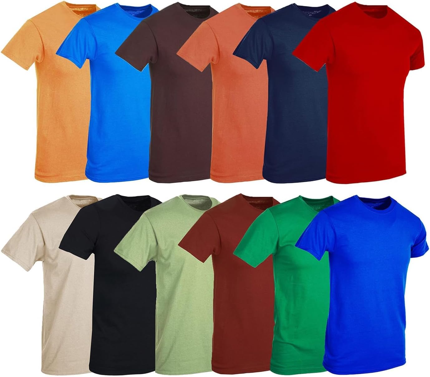 BILLIONHATS T-Shirts - Size 7X - Plus Size Men's Solid Colors Cotton T-Shirts Short Sleeve Lightweight Big Tall Tees, Bulk - Image 9