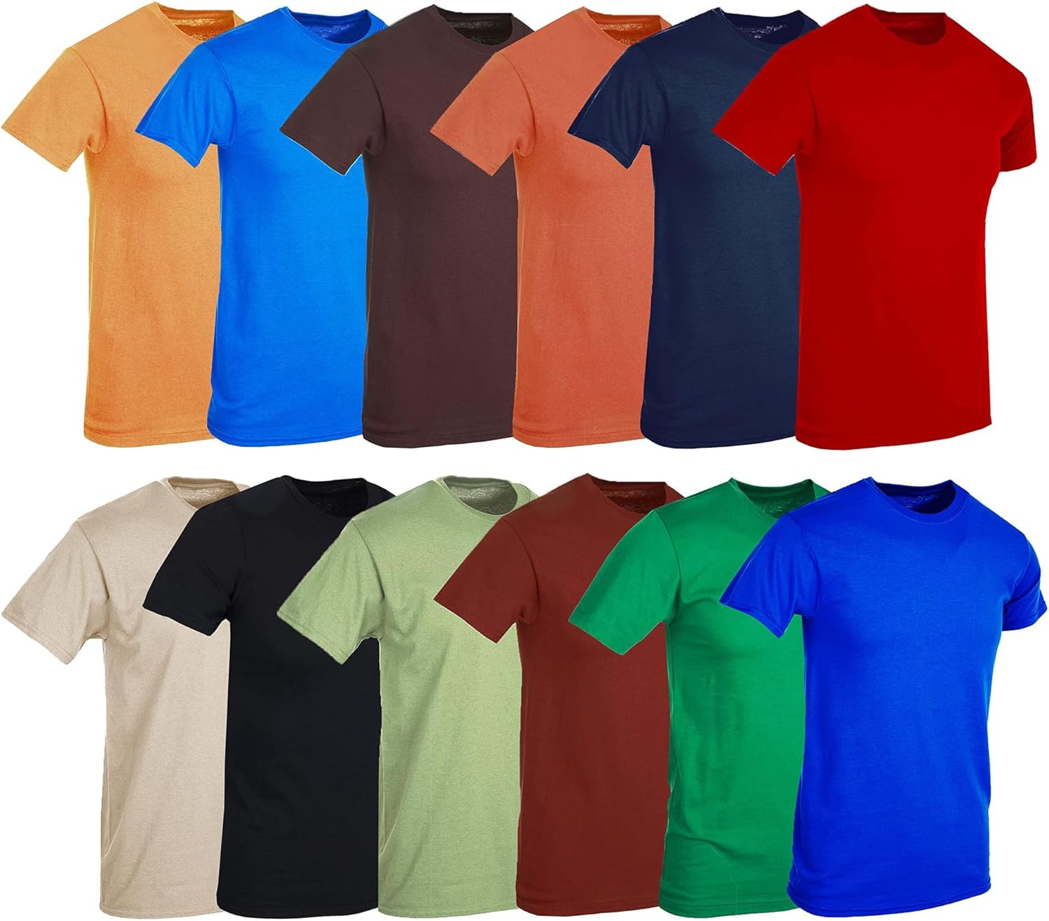 BILLIONHATS T-Shirts - Size 7X - Plus Size Men's Solid Colors Cotton T-Shirts Short Sleeve Lightweight Big Tall Tees, Bulk - Image 10