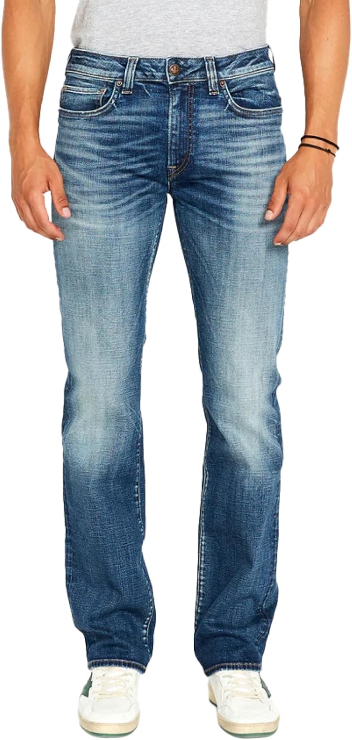 Buffalo David Bitton Men's Relaxed Straight Leg Driven Jean with Stretch Fabric