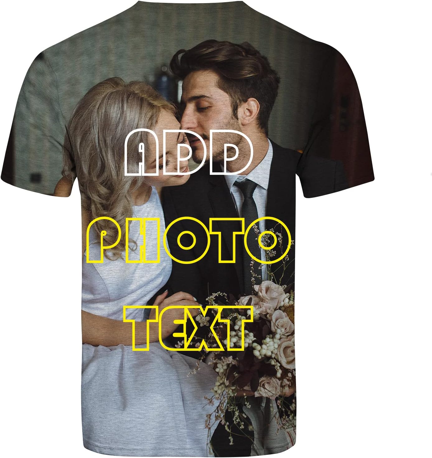 Custom All Over Print T-Shirt, Customized Shirt Design Photo, Text, Picture, Image, Graphics, Custom Message Shirt, Personalized Face T-Shirt, Fast Delivery, M White - Image 2
