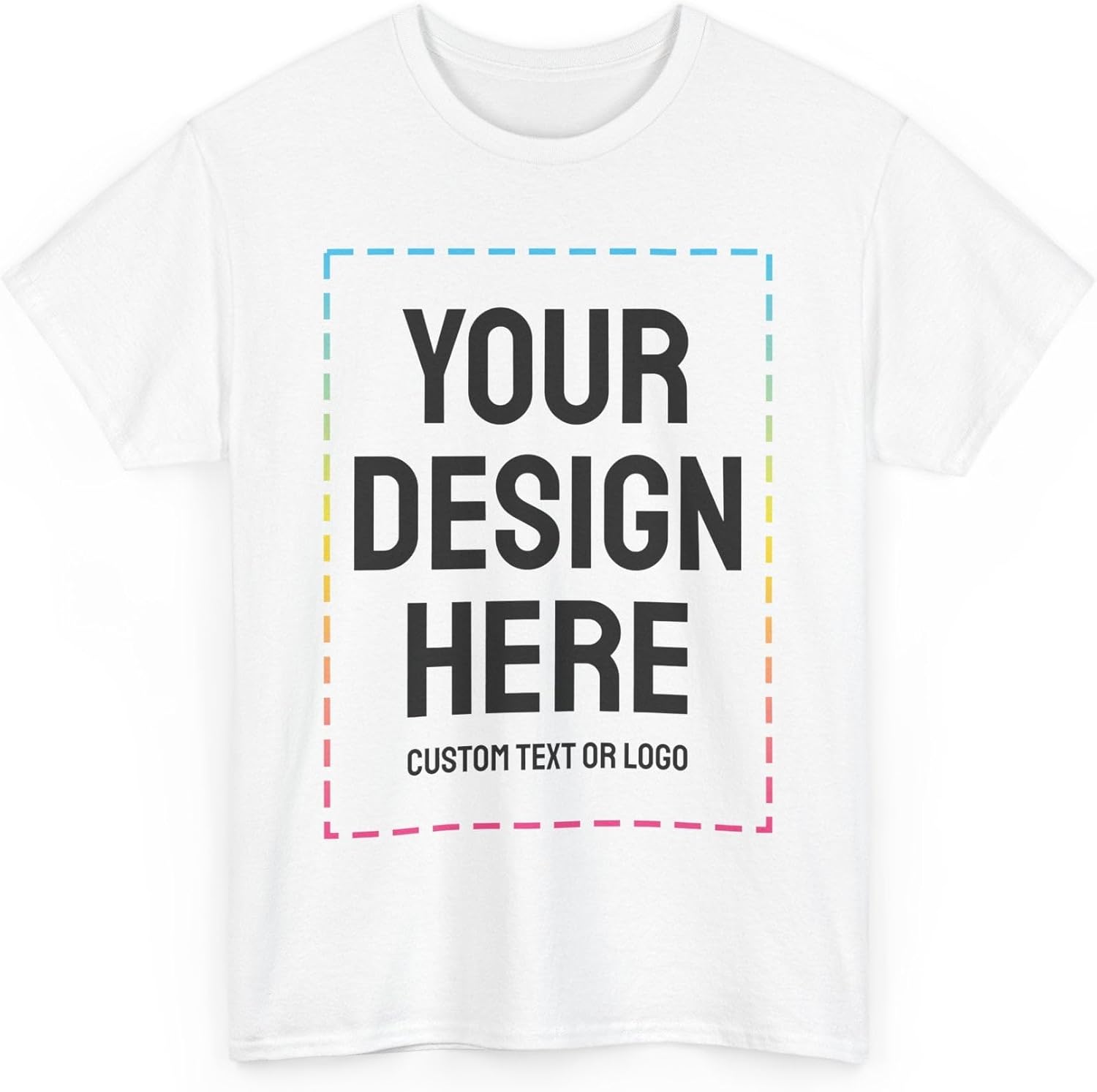 Custom T-Shirt Print with Text, Image or Logo - Personalized Printed Cotton Tees - Design Your Own Shirt for Men and Women