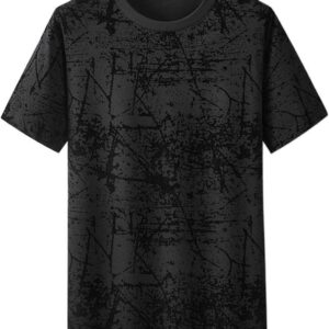 CXLCZNKG Men's T-Shirt Plus Size Printed Loose Fit Round Neck top for Men