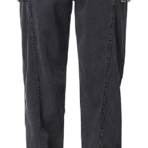 ERTXGBA Versatile and Casual Loose Denim Pants with Straight Leg Jeans