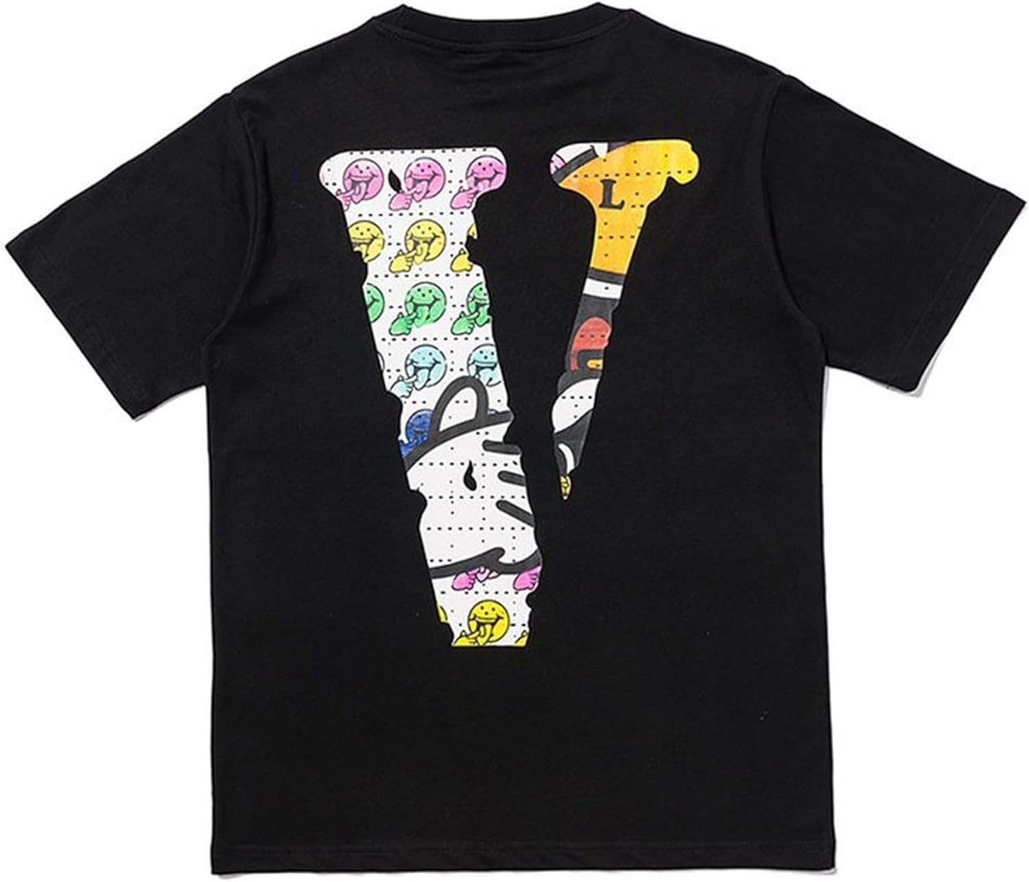 Fashion Men's Short Sleeved T-Shirt V Letter Printed Tops Casual Couple T-Shirt Hip Hop Short Sleeved Tops - Image 3