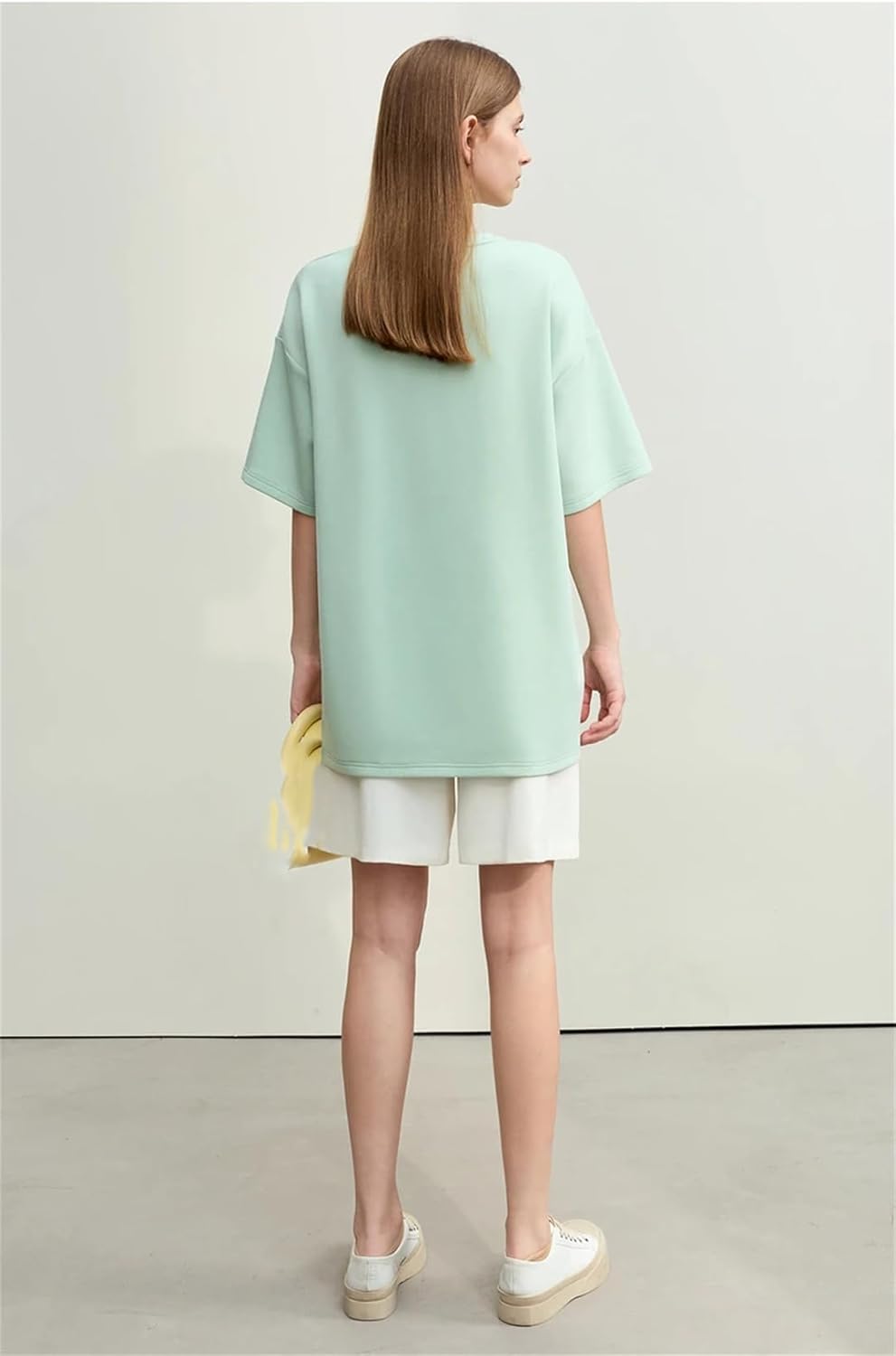 Fnfmrfmr Women's T-Shirts Round Neck Flower Print Short Sleeves Tees Stretchy Loose Blouse - Image 2