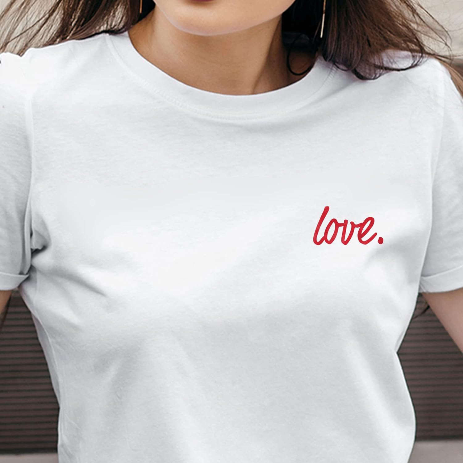 GotPrint Womens Love Printed Letter Graphic T Shirt, Love Shirts, Graphic Tees, Slim Fitted Casual Cotton Half Sleeve Tee Top - Image 2