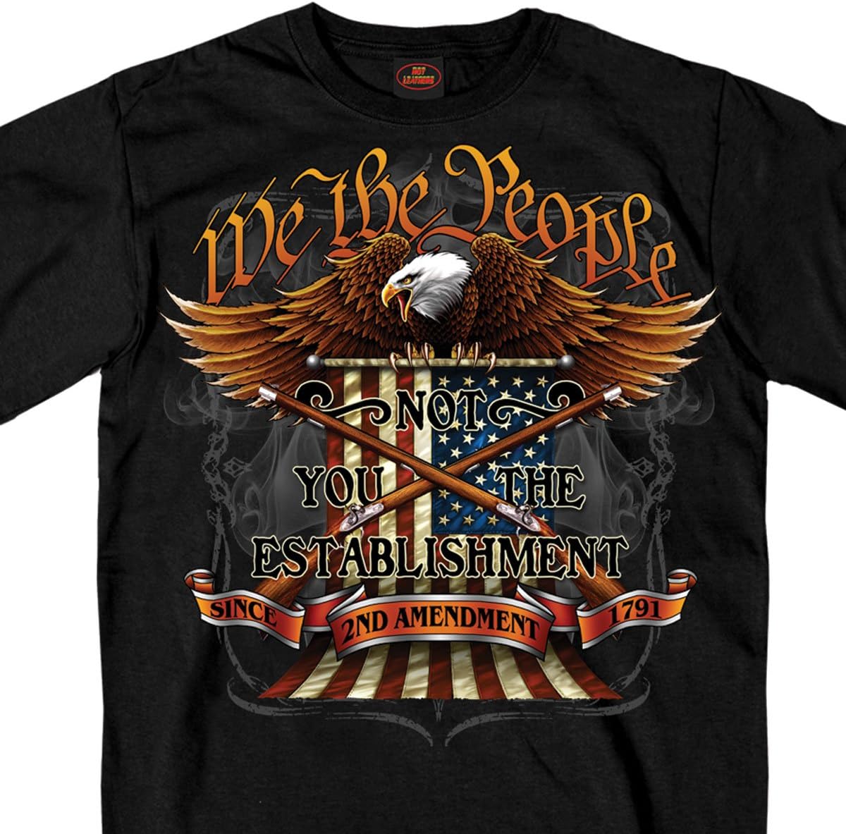Hot Leathers We The People 1% Cotton Double Sided Printed Biker