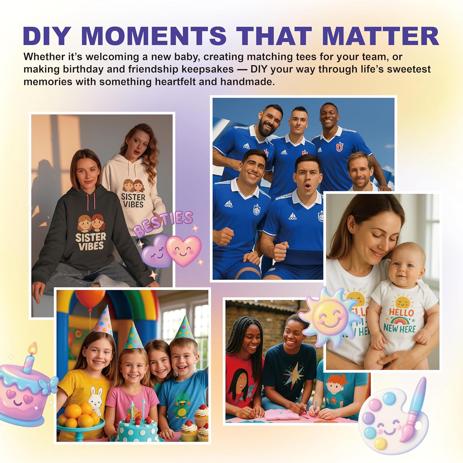 HTVJOYDO Iron-On Heat Transfer Paper for T-Shirts, 25 Sheets 8.5x11", Iron on Vinyl for Dark Fabric, Printable Heat Transfer Vinyl for Inkjet Printer, Perfect for Summer Crafts - Image 6