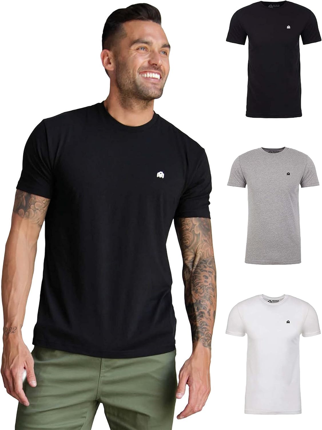 INTO THE AM Mens T Shirt with Logo - Short Sleeve Crew Neck Soft Fitted Tees S - 4XL Fresh Classic Basic Tshirts - Image 28
