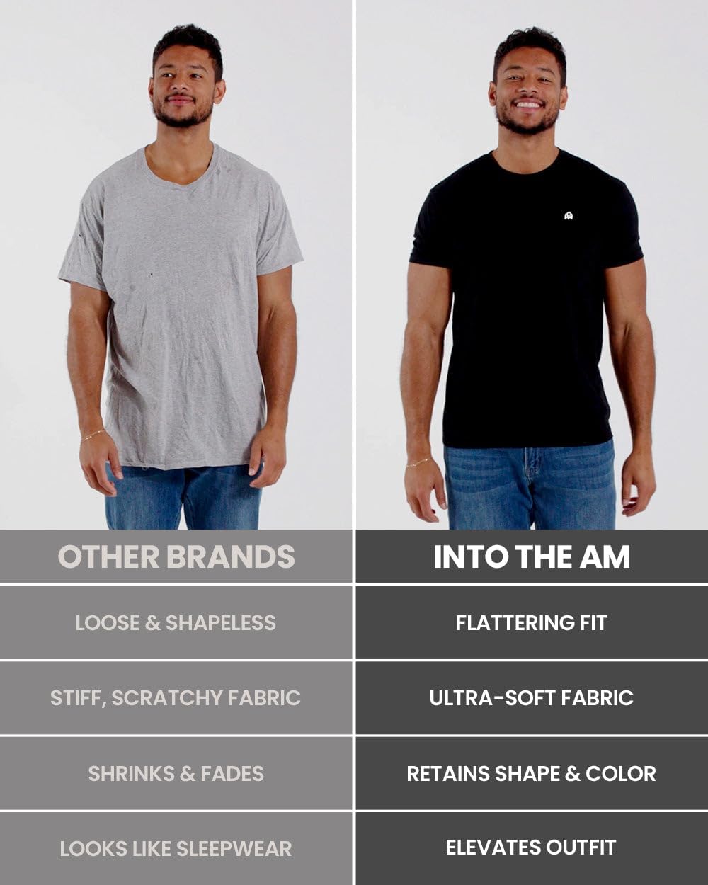 INTO THE AM Mens T Shirt with Logo - Short Sleeve Crew Neck Soft Fitted Tees S - 4XL Fresh Classic Basic Tshirts - Image 4