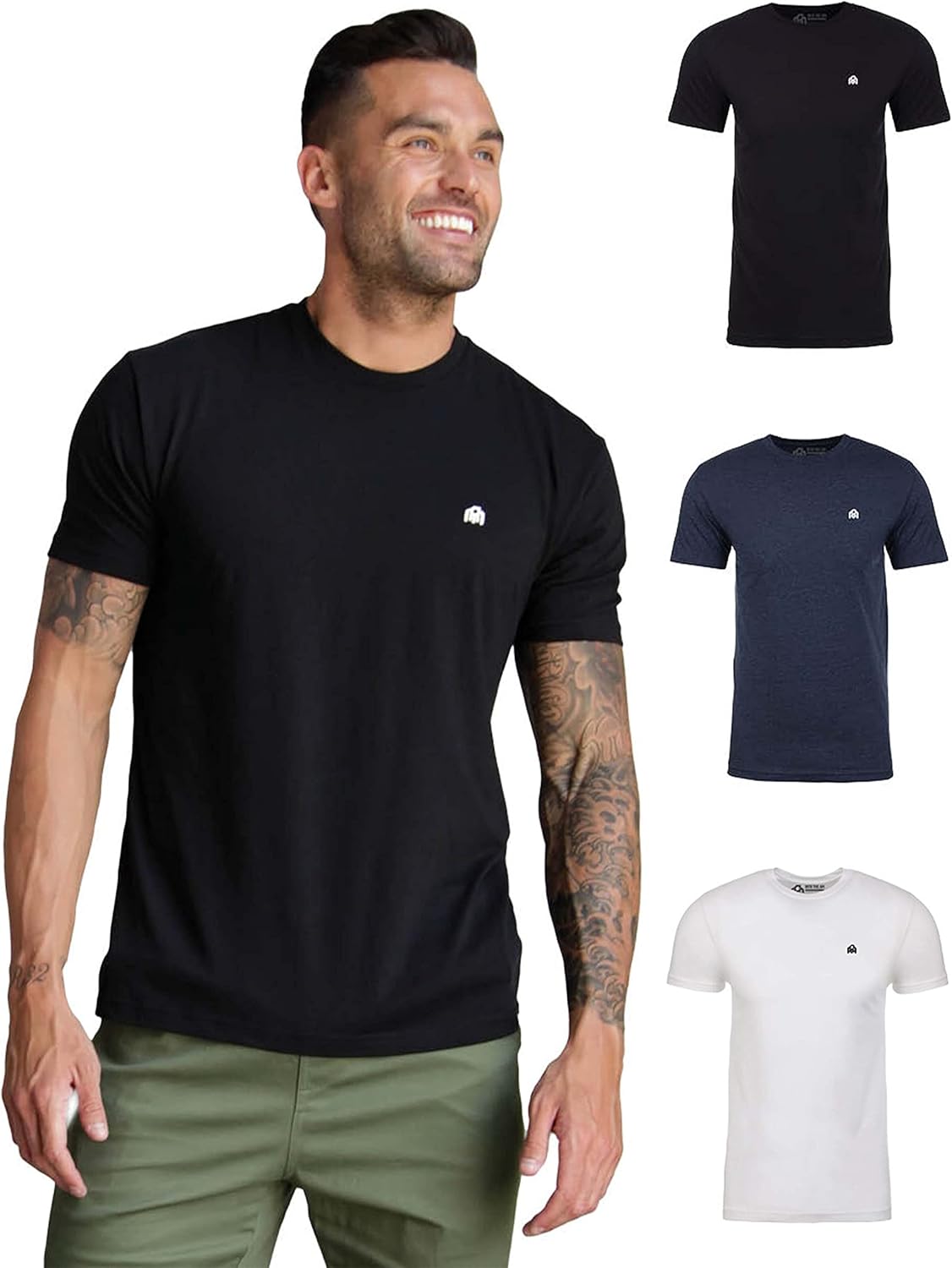 INTO THE AM Mens T Shirt with Logo - Short Sleeve Crew Neck Soft Fitted Tees S - 4XL Fresh Classic Basic Tshirts - Image 26