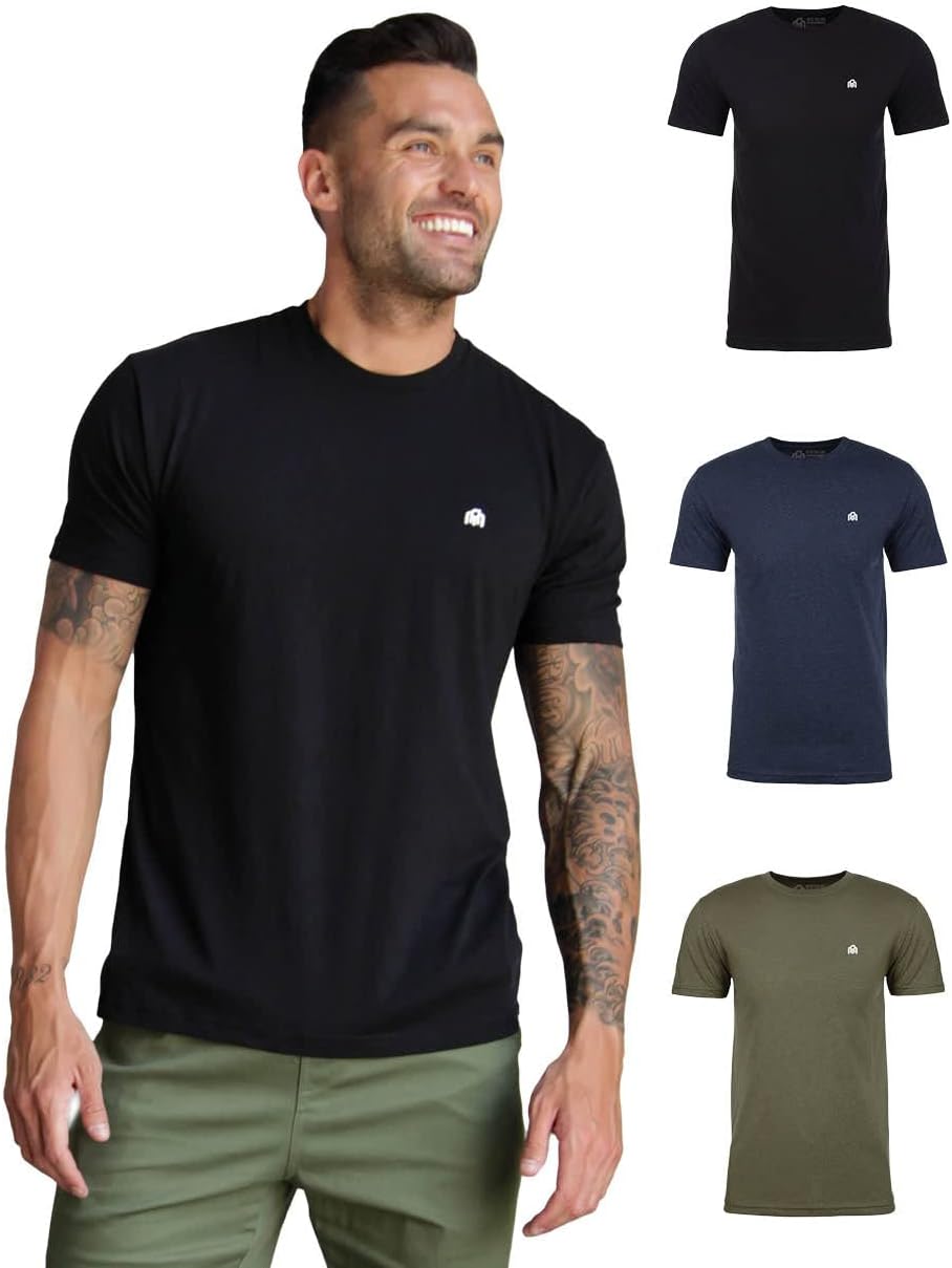 INTO THE AM Mens T Shirt with Logo - Short Sleeve Crew Neck Soft Fitted Tees S - 4XL Fresh Classic Basic Tshirts - Image 29
