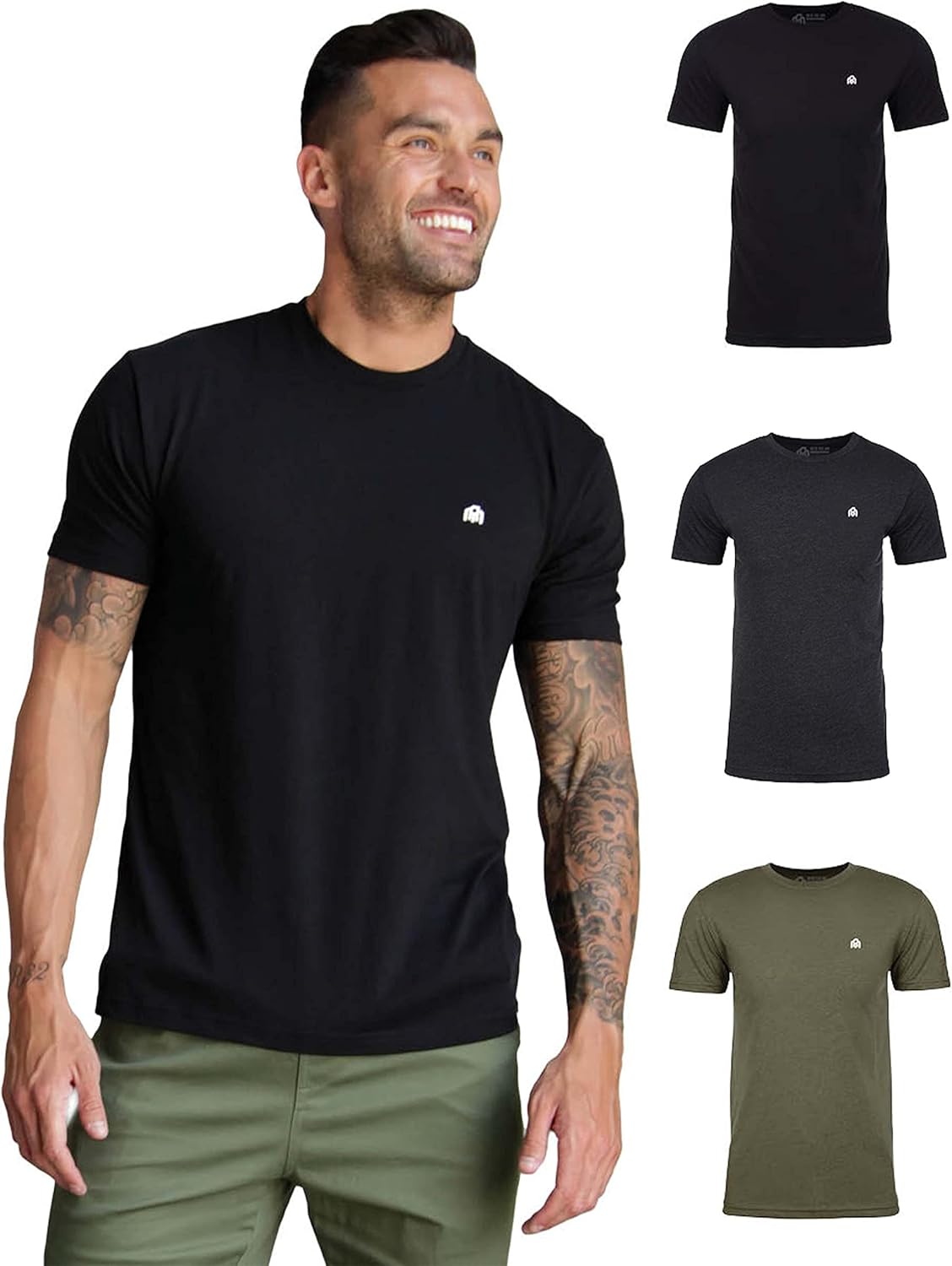 INTO THE AM Mens T Shirt with Logo - Short Sleeve Crew Neck Soft Fitted Tees S - 4XL Fresh Classic Basic Tshirts - Image 8