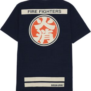 Japanese Design T-Shirts (Discharge Print Series/OD HIKESHI - New Navy XXL) 100% Cotton/Streetwear Oversized Unisex Graphic Tee T Shirt Men Women