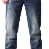 Jeans are Versatile in Spring and with Elastic Fit and Straight Leg Pants(34) Blue