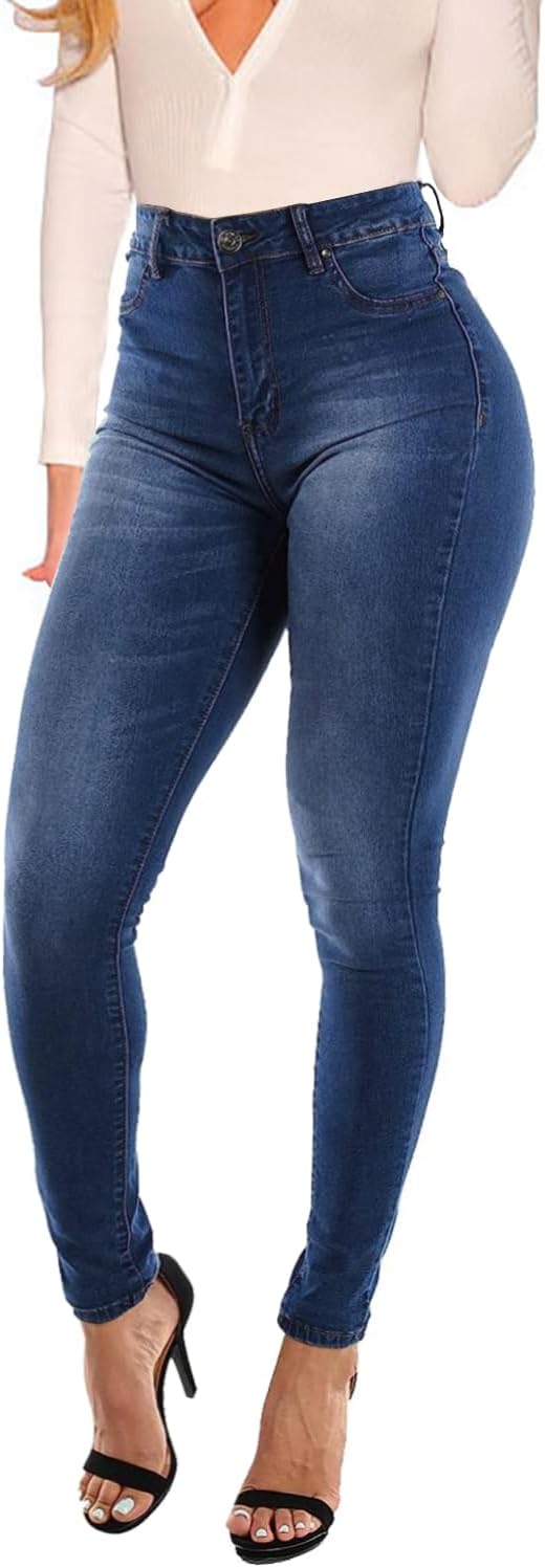 KUNMI Womens Curvy High Waist Stretch Butt Lifting Skinny Colombian Jeans - Image 17