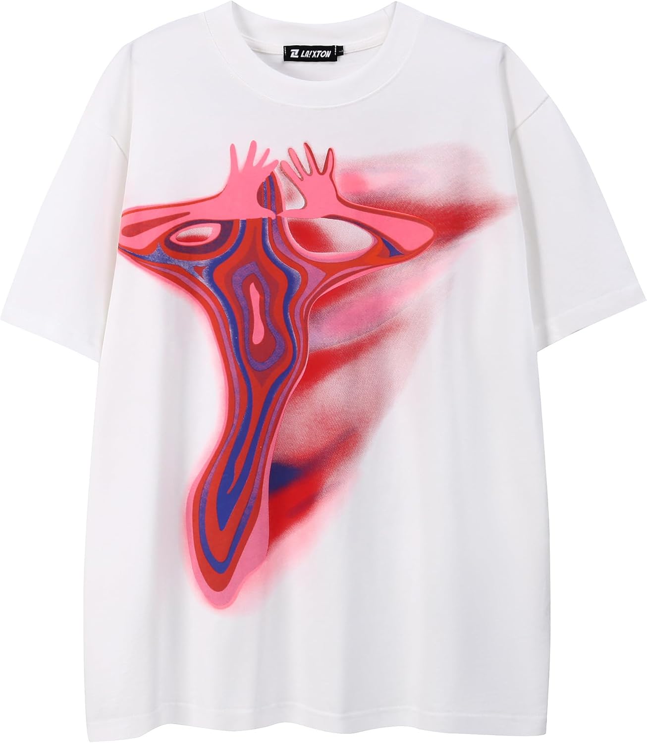 Laixton Women's Graphic Tees Shirt Unisex Hipster Printed Cotton Oversized T-Shirt Streetwear Aesthetic Casual Tee Top