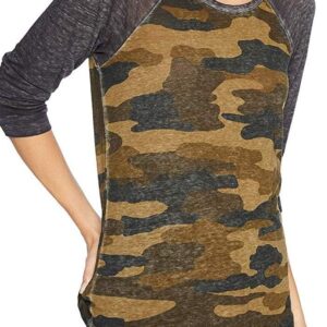 Lucky Brand Women's 3\/4 Sleeve Camo Tee
