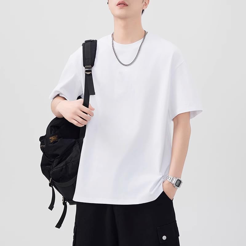 Men's Printed Japanese Streetwear Short Sleeve T-Shirt for Casual Wear-White-Large - Image 6