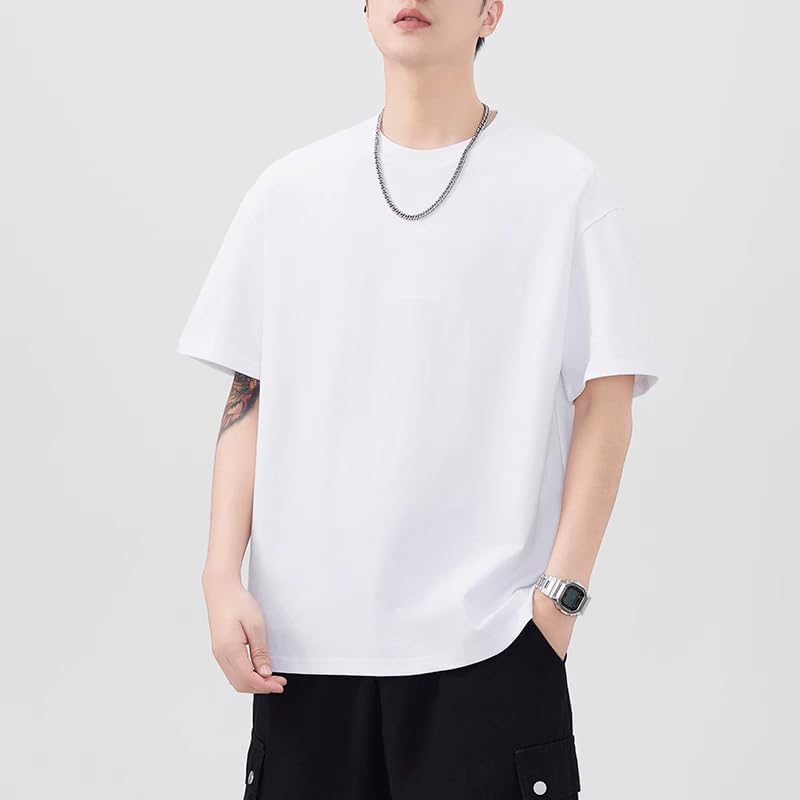 Men's Printed Japanese Streetwear Short Sleeve T-Shirt for Casual Wear-White-Large - Image 5