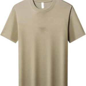 Men's Summer Short Sleeve T-Shirt Round Neck Loose Fit Letter Print Tee for Youth and Adults