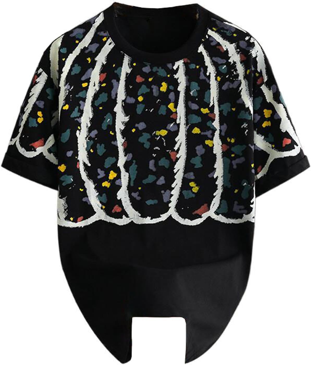 Men's T-Shirt Printed Sports Round Neck Short Sleeve top for Men