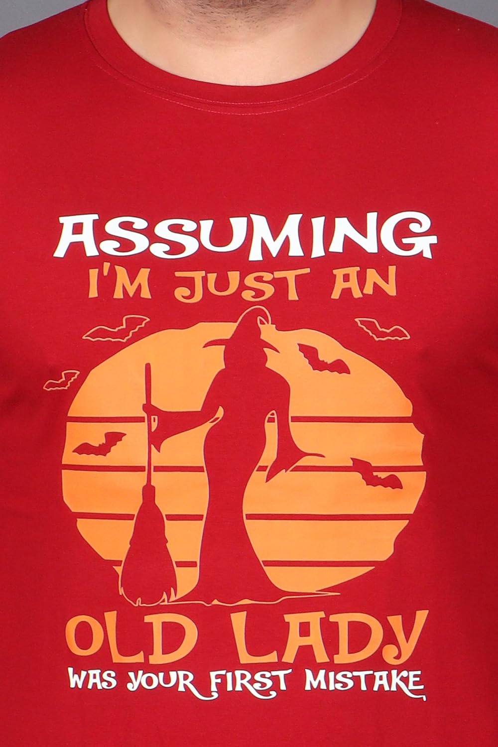 Men\u2019s Red Halloween Graphic T-Shirt \u2013 Halloweentown Pumpkin Print \u2013 Casual Round Neck Half Sleeve Cotton Tee - Image 7