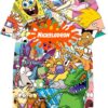 Nickelodeon Mens 90s Cartoon Shirt - Rugrats Hey Arnold Ren & Stimpy Rocko's Modern Life Tie Dye