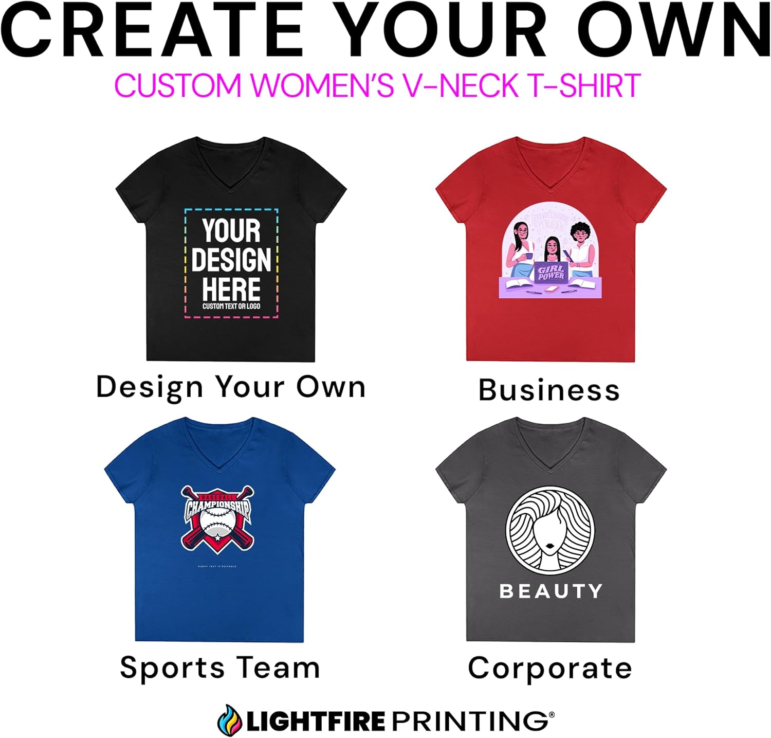 Personalized Women's V-Neck T-Shirt \u2013 Custom Image & Text, Design Your Own Front & Back Print, Customizable Tee Gift - Image 4