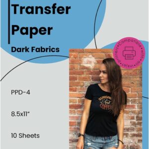 PPD 10 Sheets 8.5x11 - Inkjet Iron-on Heat Transfer Paper for Black & Dark Fabric and T-Shirts - Premium - PPD-4-10