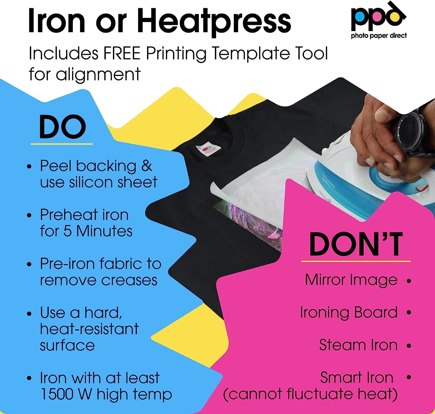 PPD 10 Sheets 8.5x11 - Inkjet Iron-on Heat Transfer Paper for Black & Dark Fabric and T-Shirts - Premium - PPD-4-10 - Image 8
