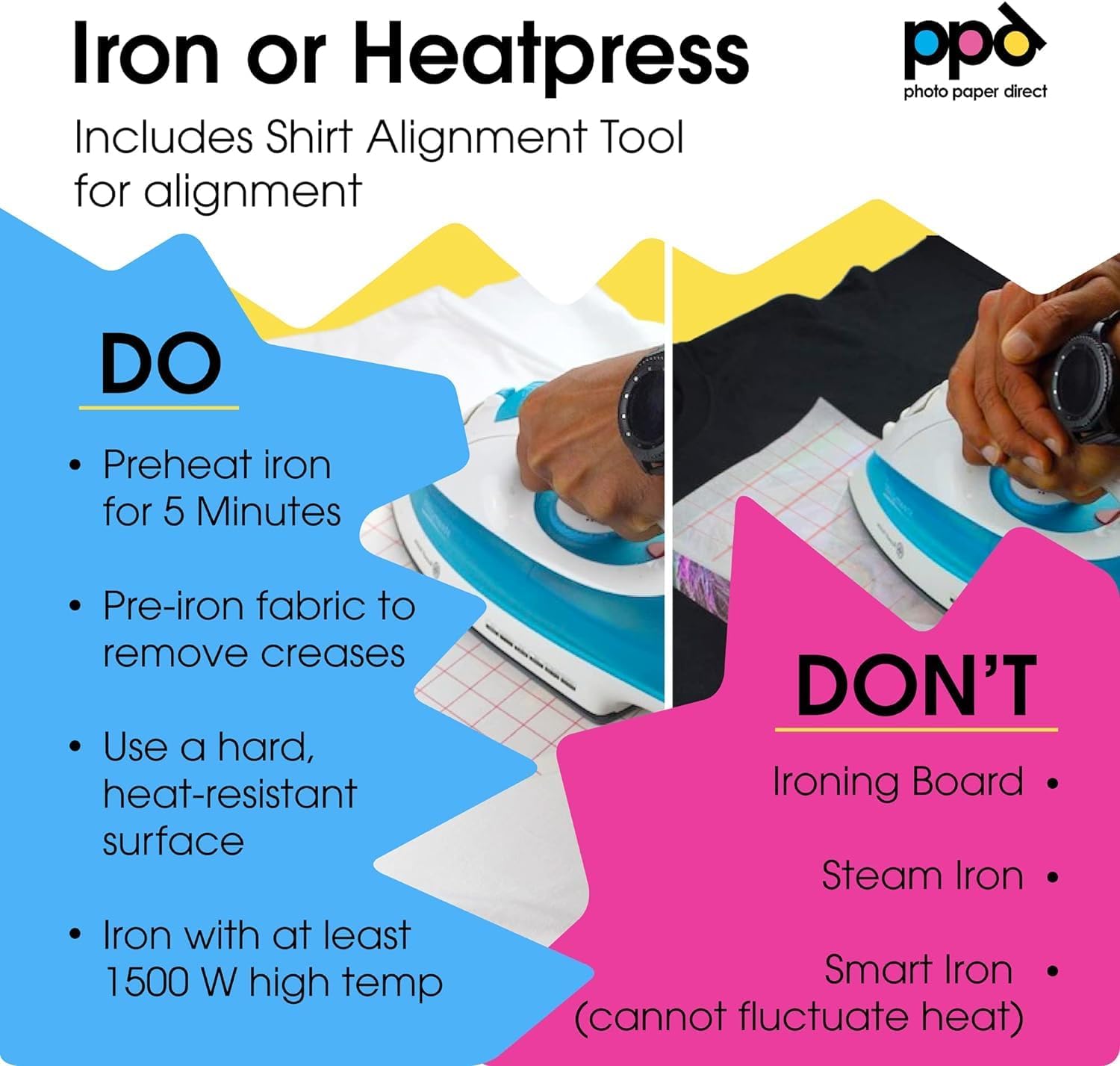 PPD 20 Sheets 8.5x11 - Inkjet Iron-on Heat Transfer Paper for Mixed Light & Dark Fabric and T-Shirts - Premium - PPD-5-MIX-20 - Image 6