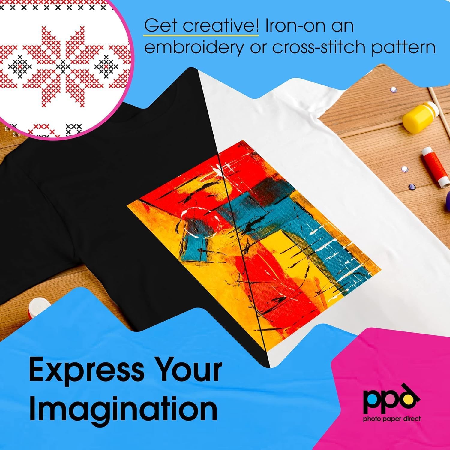 PPD 20 Sheets 8.5x11 - Inkjet Iron-on Heat Transfer Paper for Mixed Light & Dark Fabric and T-Shirts - Premium - PPD-5-MIX-20 - Image 5