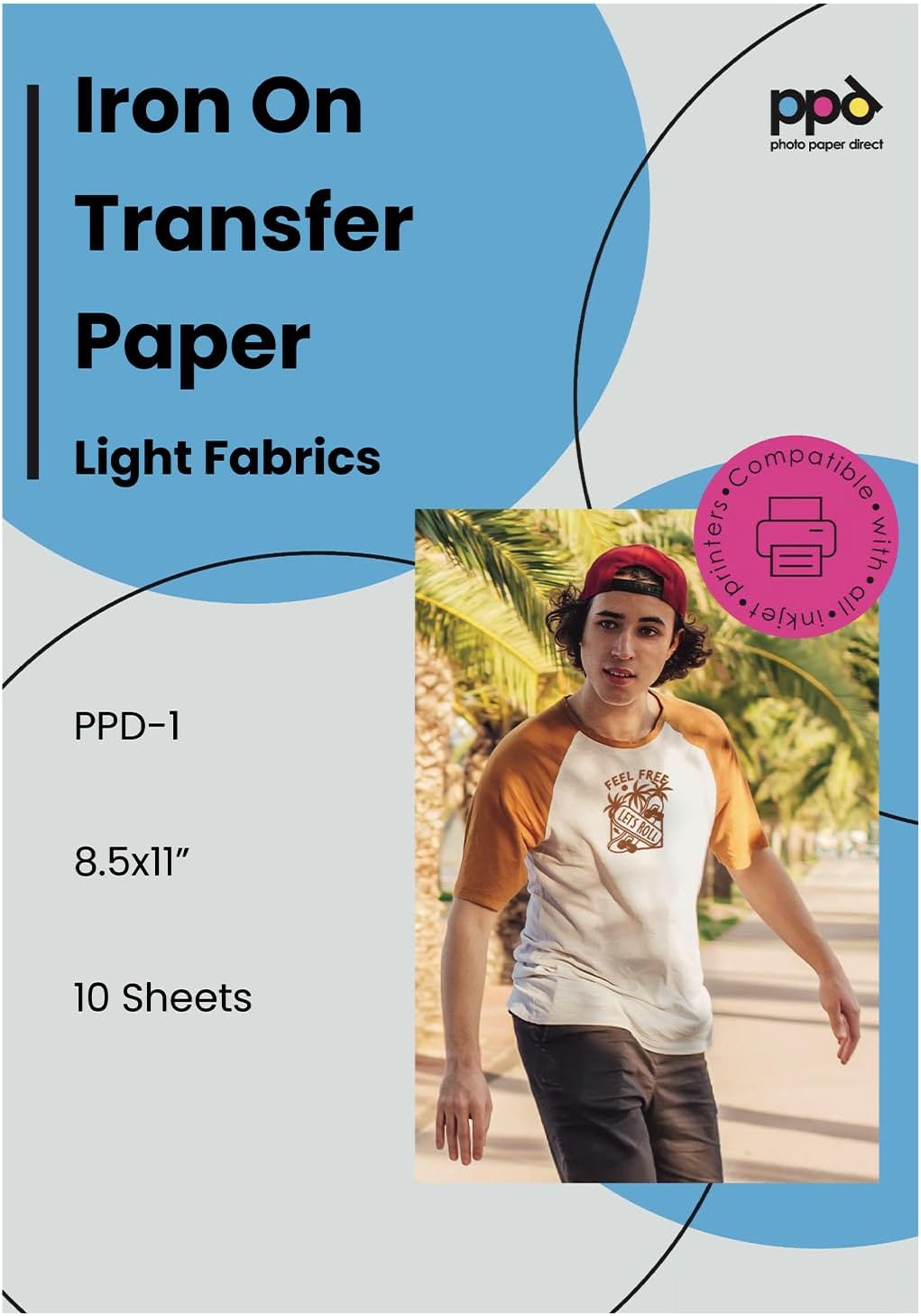 PPD 40 Sheets 8.5x11\u201D - Inkjet Iron-on Heat Transfer Paper for White & Light Fabric and T-Shirts - Premium - PPD-1-40 - Image 10