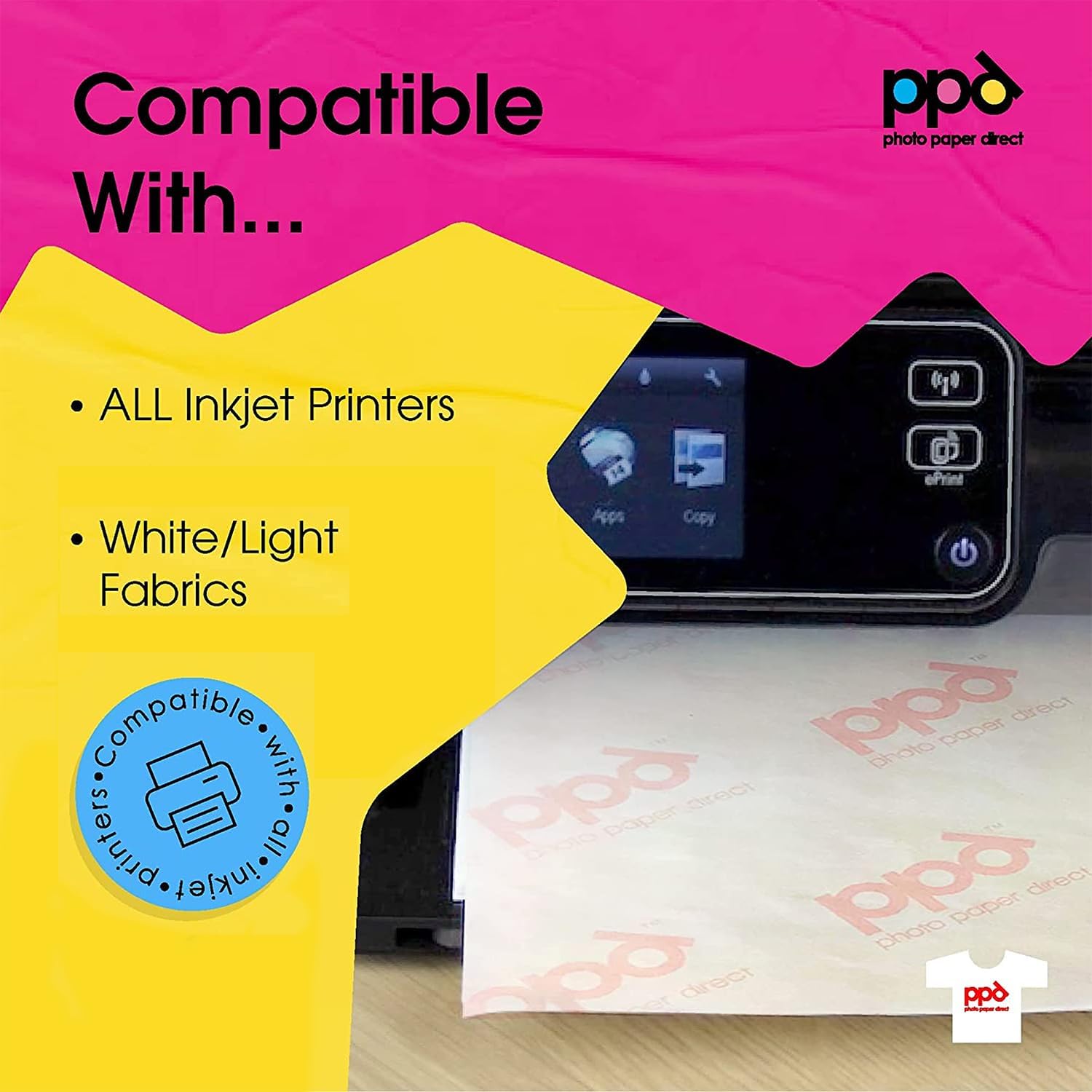 PPD 50 Sheets 8.5x11\u201D - Inkjet Iron-on Heat Transfer Paper for White & Light Fabric and T-Shirts - Premium - PPD-1-50 - Image 4