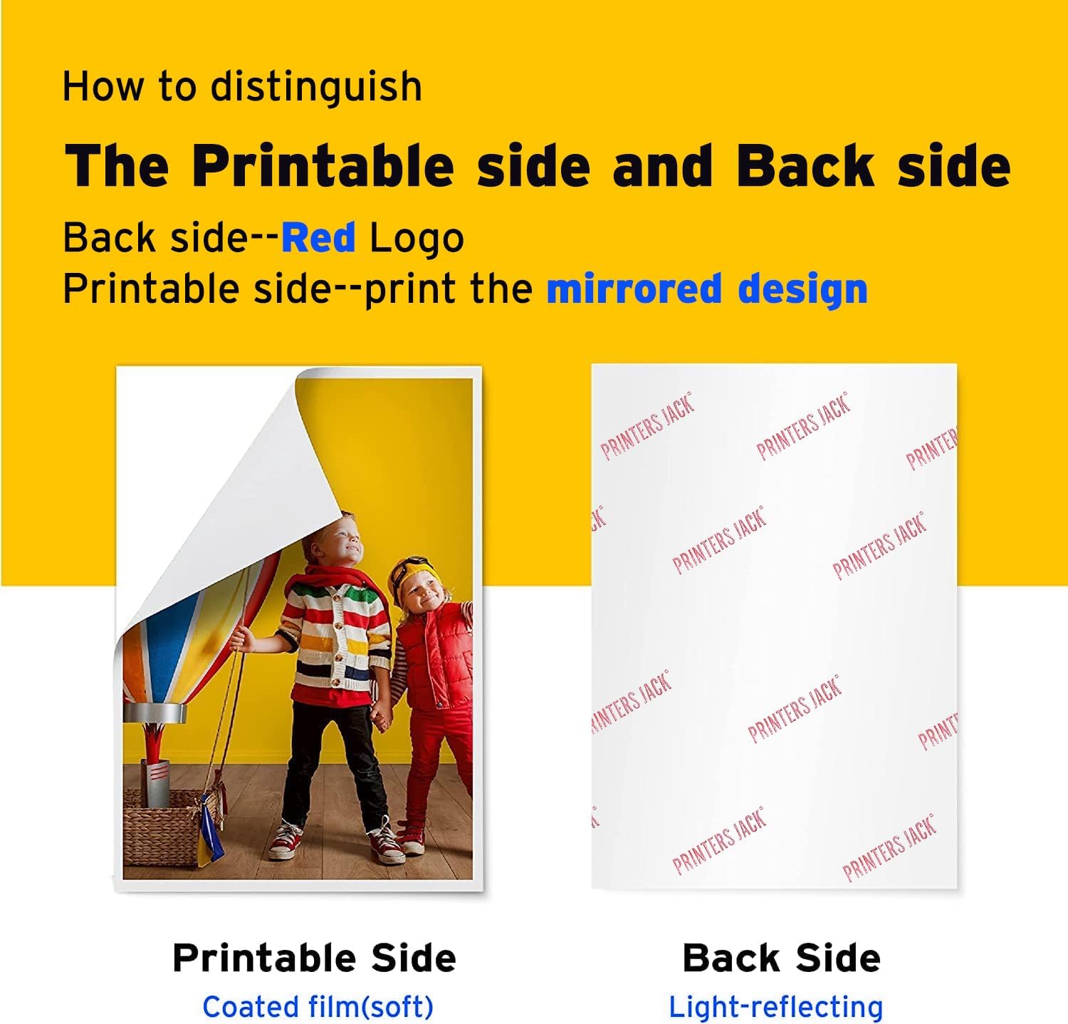 Printers Jack Iron-On Heat Transfer Paper for White and Light Fabric, 20 Pack 8.3x11.7 inch T-Shirt Transfer Paper for Any Inkjet Printer, Long Lasting Printing Transfer Paper for Heat Press - Image 4