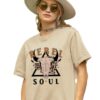 Rebel Soul Women's Western Country T-Shirt, Cowgirl Shirt for Women, Short Sleeve Top with Steer Head Print (3XL)