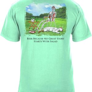 SEA DOG Vintage Graphic T-Shirt Garment Dyed 100% Ringspun Cotton, Relaxed Fit, Printed in USA, No Great Story Starts w Salad