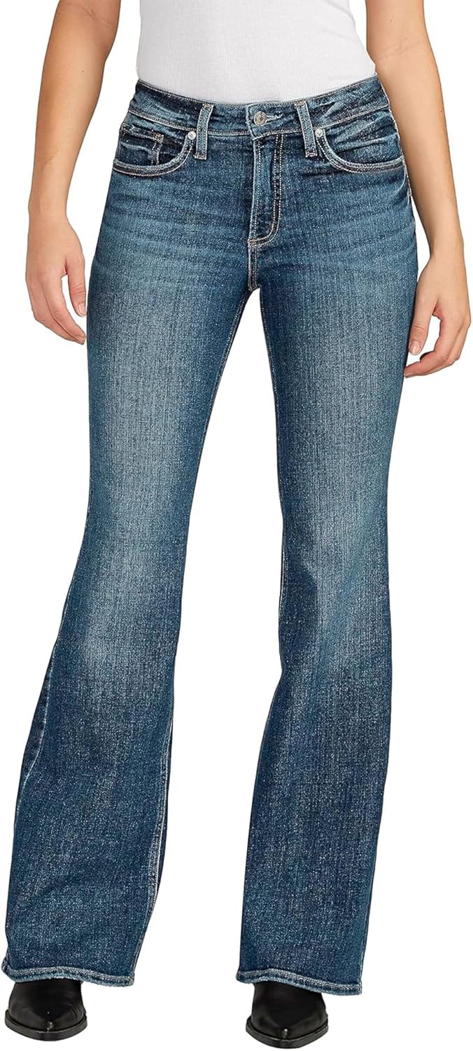 Silver Jeans Co. Women's Most Wanted Mid Rise Flare Jeans - Image 8