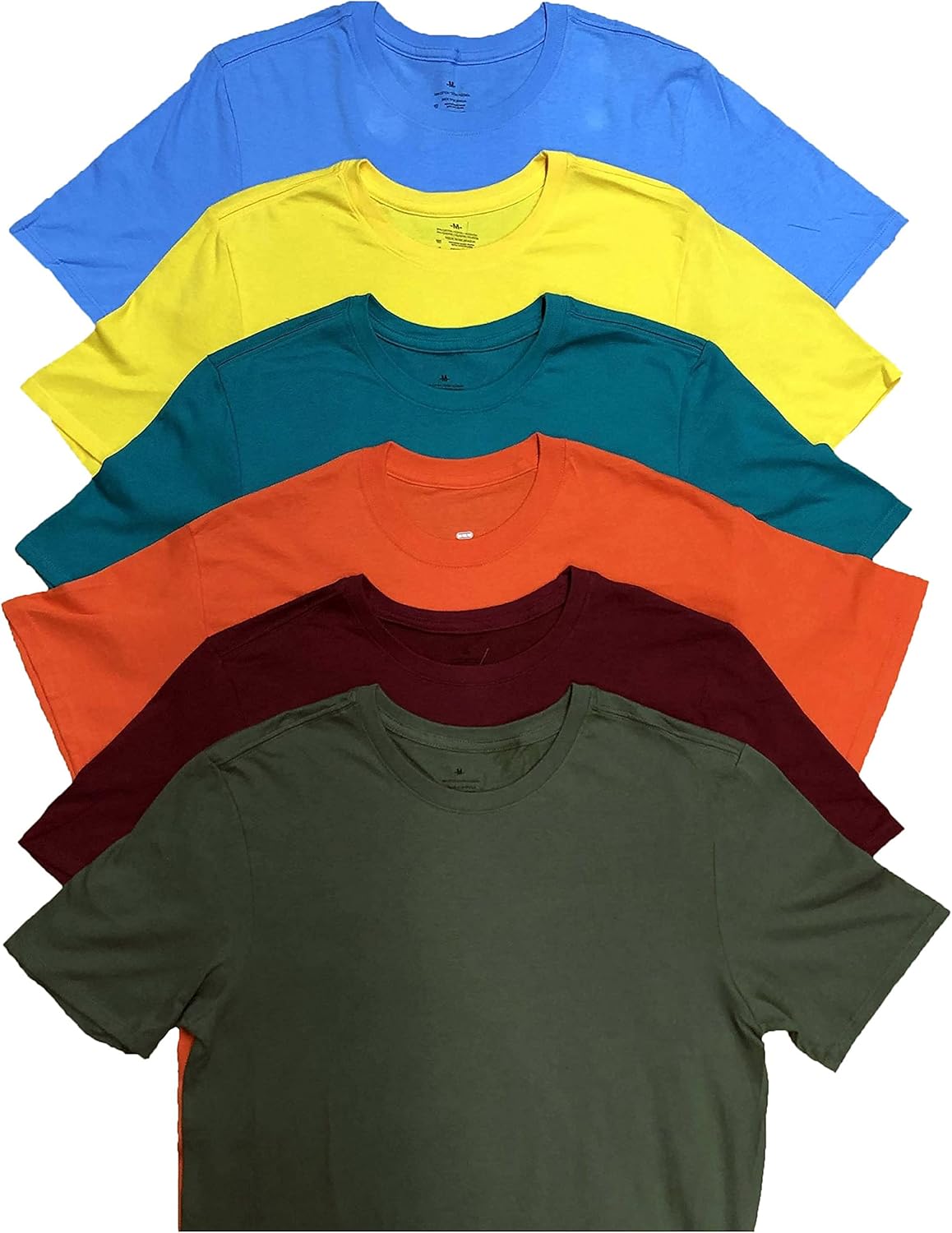 SOCKS'NBULK Men's Cotton Crew Neck Regular T-Shirts Bulk Short Sleeve Lightweight Tees Mix Colors - Image 6
