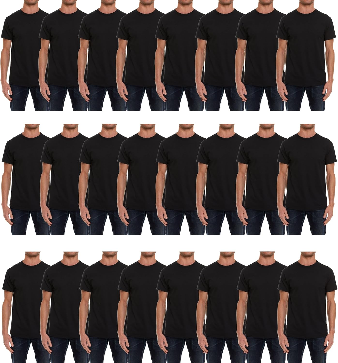 SOCKS'NBULK Men's Cotton Crew Neck Regular T-Shirts Bulk Short Sleeve Lightweight Tees Mix Colors - Image 19