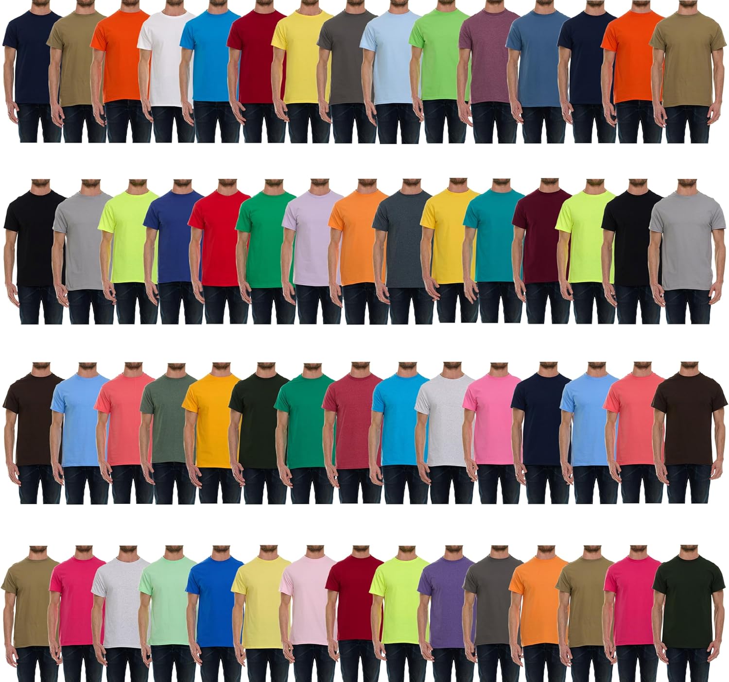 SOCKS'NBULK Men's Cotton Crew Neck Regular T-Shirts Bulk Short Sleeve Lightweight Tees Mix Colors - Image 15