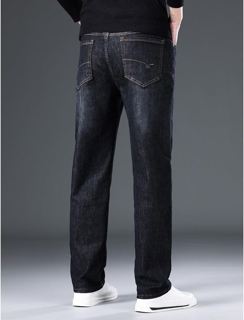 Spring and Autumn Jeans Loose Straight Leg Pants Versatile Elastic Pants(35) Blue - Image 2