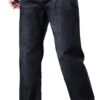 Spring and Autumn Jeans Loose Straight Leg Pants Versatile Elastic Pants(39) Blue