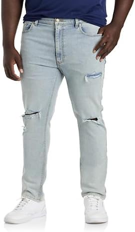 True Nation by DXL Men's Big and Tall Tapered-Fit Ultra Light Destructed Jeans