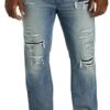 True Nation by DXL Men's Big and Tall Worn-in Rip and Repair Tapered-Fit Jeans