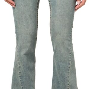 True Religion Women's Joey Low Rise Flare Jeans with Flap Pockets