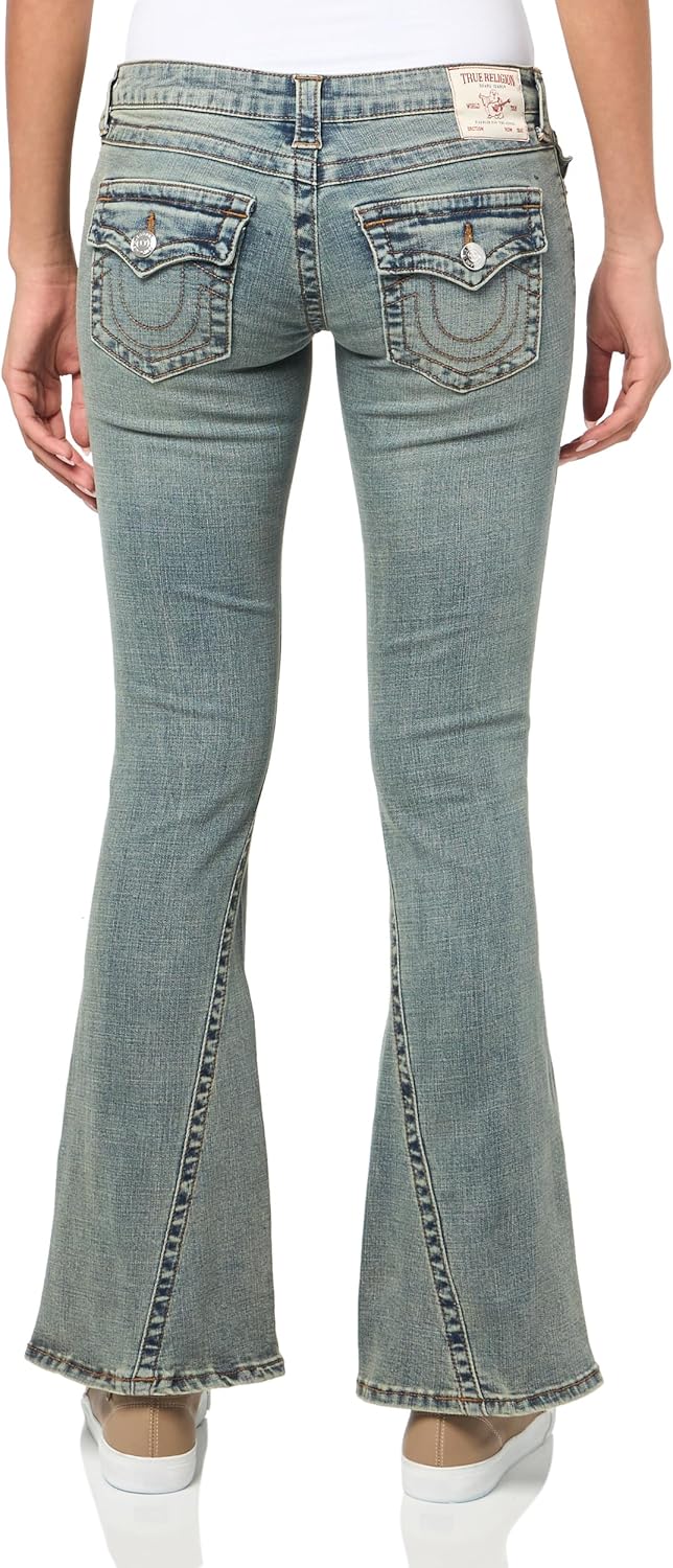 True Religion Women's Joey Low Rise Flare Jeans with Flap Pockets - Image 2